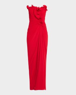 BCBGMAXAZRIA Stella Strapless Side-Twist Column Gown | Neiman Marcus