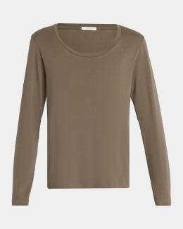 The Row Sherman Cotton Jersey Long-Sleeve T-Shirt | Neiman Marcus