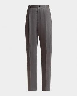 Valentino Garavani Men's Wide Leg Flared Flat-Front Pants | Neiman