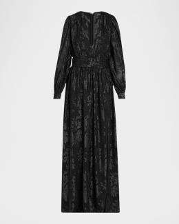Emporio Armani Sequined Tulle Long Dress | Neiman Marcus