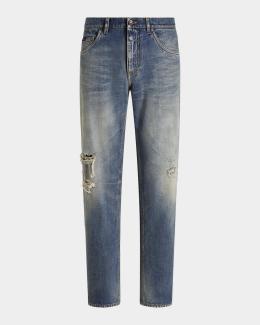 Amiri Men's Straight-Fit Crystal Bandana Jeans | Neiman Marcus