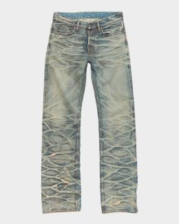 Acne Studios Men's 2023 U Penicil Dirty-Effect Jeans | Neiman Marcus