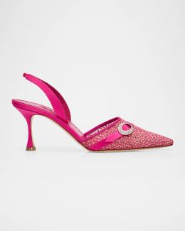 Amina Muaddi Begum Clear Crystal Slingback Pumps | Neiman Marcus