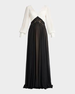 Tadashi Shoji One-Shoulder Draped Floral Gown | Neiman Marcus