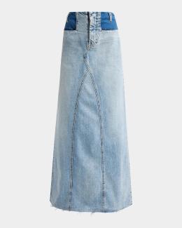 MM6 Maison Margiela Wrap Denim Midi Skirt | Neiman Marcus