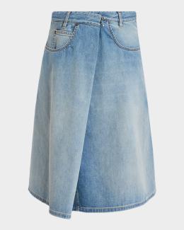 MM6 Maison Margiela Two-Tone Denim Maxi Skirt | Neiman Marcus