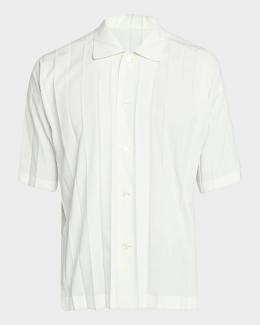 Homme Plisse Issey Miyake Men's Dawn Edge Pleated Self-Belt Button