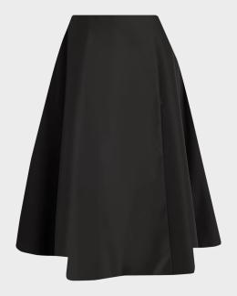 Prada Floral Silk-Blend A-Line Midi Skirt | Neiman Marcus