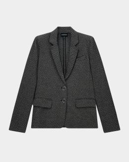 Emporio Armani Knit Jacket w/ Asymmetrical Overlap | Neiman Marcus