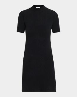 Saint Laurent Short-Sleeve Cotton Pique Mini Polo Dress | Neiman