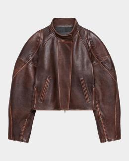 Helmut Lang Sculpted Leather Apex Coat | Neiman Marcus