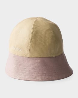 Prada Embroidered Cotton Drill Bucket Hat | Neiman Marcus