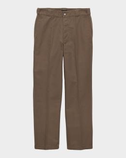 Dries Van Noten Men's Panvel Straight-Leg Cotton-Wool Pants