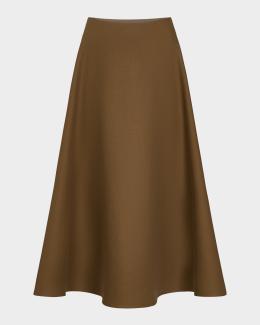 Pierre-Louis Mascia Printed A-Line Silk Midi Skirt | Neiman Marcus