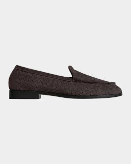 Giorgio Armani Men's Woven Leather Tassel Loafers | Neiman Marcus
