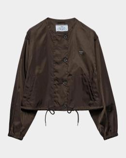 Prada Re-Nylon Hooded Zip Up Jacket | Neiman Marcus