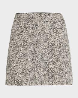ALICE + OLIVIA Carter Stitch Pleated Mini Skirt | Neiman Marcus