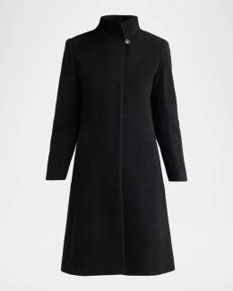 Cinzia Rocca Virgin Wool Double-Breasted Longline Coat | Neiman Marcus
