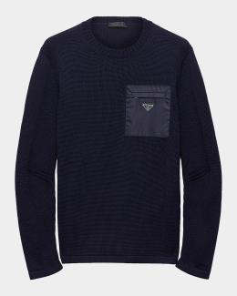 Prada Men's Cotton V-Neck Sweater | Neiman Marcus