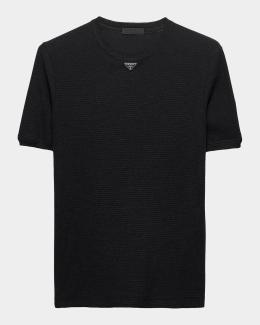 Prada Men's Re-Nylon and Jersey Tee | Neiman Marcus