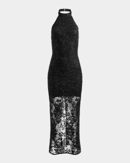 alice and olivia black halter dress + Kendall Linen Maxi Hannah halter maxi dress