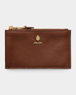 Prada Leather Zipper Pouch | Neiman Marcus
