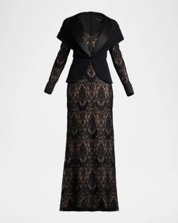 Tadashi Shoji Leandra Ruffled Trumpet Gown | Neiman Marcus
