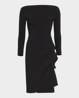 slim fit dress slacks Diana Formal One-Shoulder Ruffle Dress