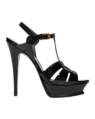 Saint Laurent Tribute Patent Sandals, 4