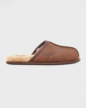Mens suede mule slippers Clearance