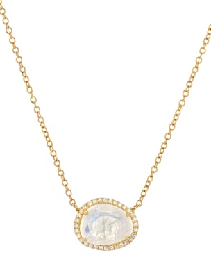 Zoe Lev Jewelry 14k Gold 1-Diamond Evil Eye Necklace Neiman Marcus