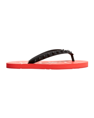 Christian Louboutin Loubi Spike Rubber Flip Flops | Neiman Marcus