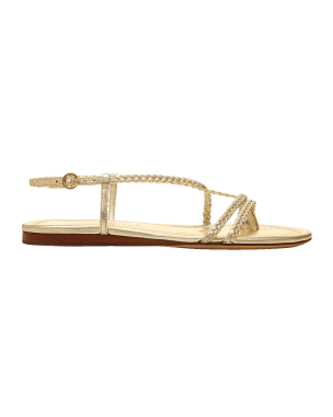 Veronica Beard Dodo Woven Leather Crisscross Sandals | Neiman Marcus