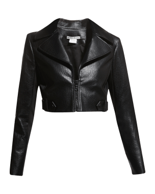 Alice + Olivia Kidman Grommet Leather Jacket | Neiman Marcus