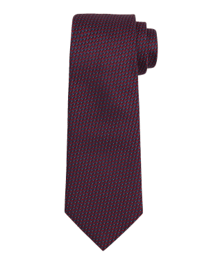 Mens Accessories Cufflinks Emporio Armani Geometric Tonal Burgundy Purple Silk Tie for Men 