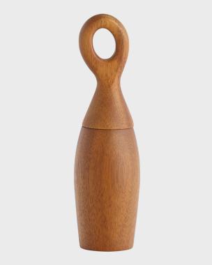 Nambe Novo French Rolling Pin - Acacia Wood With Alloy Ends, 20.5" For Baking & Pastry