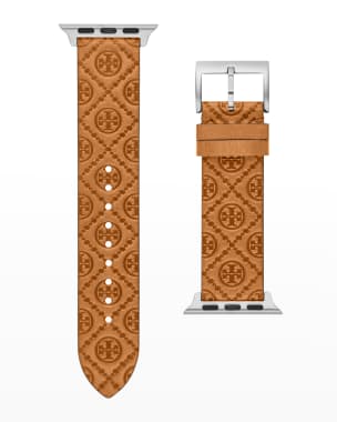 Tory Burch McGraw Leather Apple Watch Band in Black, 38-40mm 