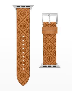 Tory Burch McGraw Leather Apple Watch Band in Black, 38-40mm Tory Burch McGraw Leather Apple Watch Band in Black, 38-40mm