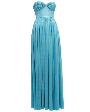 Bronx and Banco Sara Blue Cutout One-Shoulder Gown | Neiman Marcus