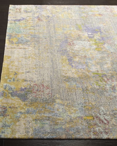 Light Blue Brown 8' x 10' Safavieh Lavar Collection LV38E Hand-Knotted Traditional Premium Wool Area Rug 