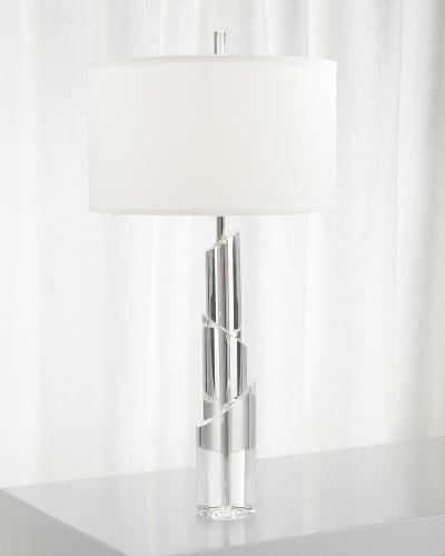 Crystal Table Lamp Neiman Marcus, Cylinder Crystal Table Lamp