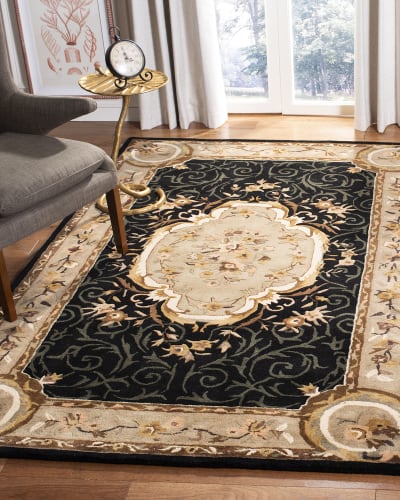 8' x 10' Brown Light Blue Safavieh Lavar Collection LV38E Hand-Knotted Traditional Premium Wool Area Rug 