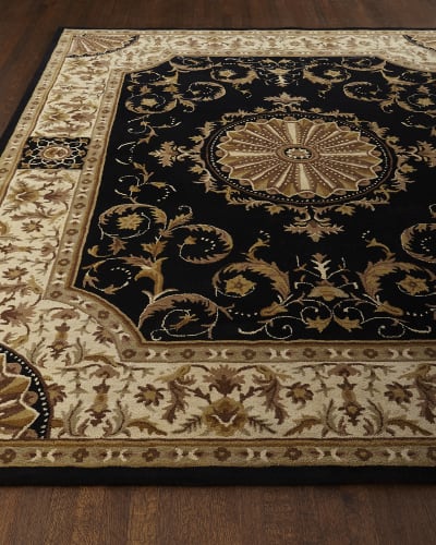 Black Ivory 2'6 x 10' Safavieh Empire Collection EM459D Handmade Traditional European Premium Wool Runner 