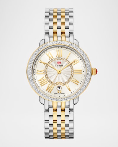 michele round diamond watch