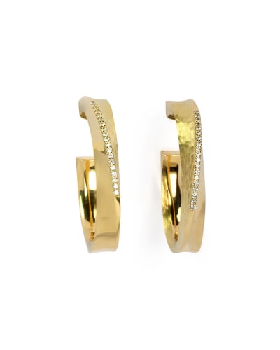14K White Gold Polished 3.5mm Hoop Earrings 0.55 in x 0.14 in 