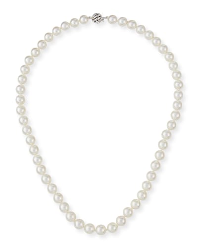 Graduated in size 5-8.5mm Freshwater Cultured Pearl Chain Necklace 18inches in 14k Yellow Gold 