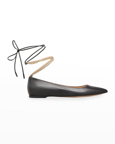 flats with ankle chain