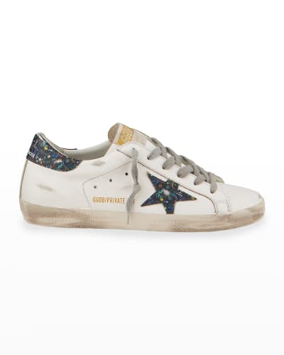 Superstar Sneakers With Gold Star And Glittery Black Heel Tab For Sale Up To Off 64