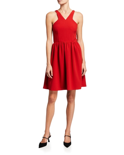 Red Fit & Flare Dress | Neiman Marcus