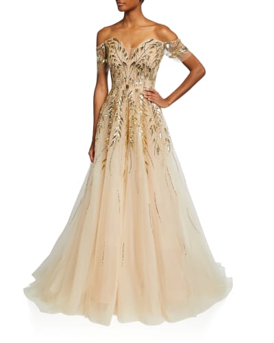 gold embellished gown